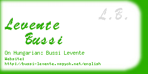 levente bussi business card